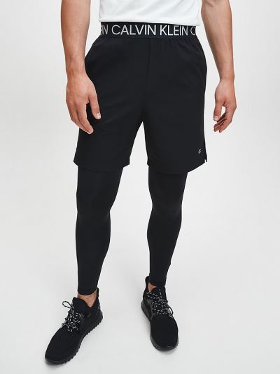 Calvin Klein Ruhák HU465565 | Calvin Klein Logo Waistband Gym Férfi Rövidnadrág Fekete